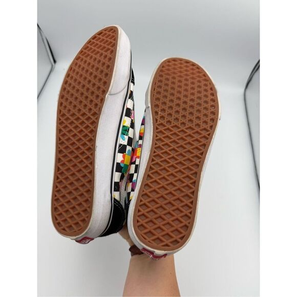 Vans Mens Black Old Skool Floral Checkerboard Low Top Skate Sneaker Shoes Size 9 - Picture 8 of 9